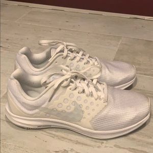White nike running sneakers